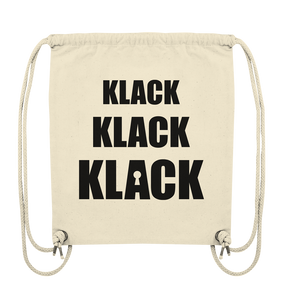 KLACK KLACK KLACK - Organic Gym-Bag mit schwarzer Aufschrift - Organic Gym-Bag