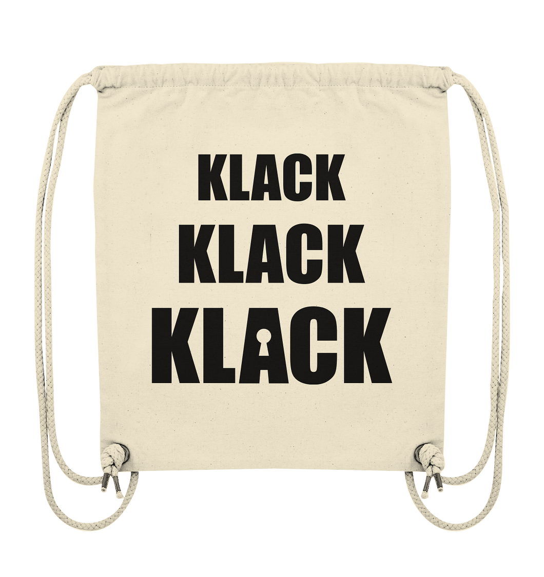 KLACK KLACK KLACK - Organic Gym-Bag mit schwarzer Aufschrift - Organic Gym-Bag